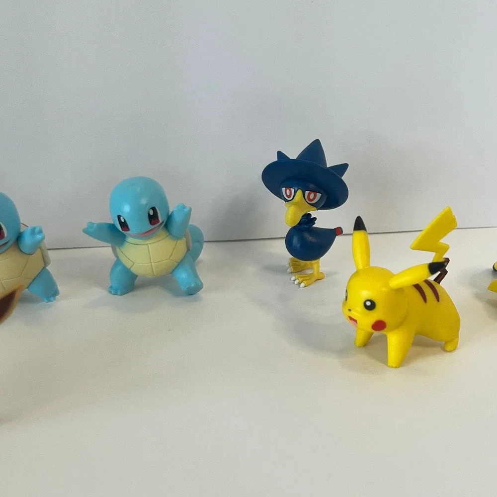 Pokemon Battle‎ Figure Lot 7 Jazwares Pikachu Eevee Squirtle Murkrow Miniatures